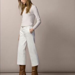 CUSTOMIZED Massimo Dutti Cropped Wide Leg Jeans, size 8